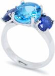 White & Black Lagune kék topáz és zafír köves gyűrű (AU12751)