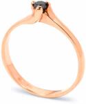 White & Black Fekete gyémánt eljegyzési gyűrű - 3, 1mm - rosegold (AU10661)