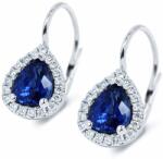 White & Black Csepp zafír fülbevaló gyémántokkal - kapcsos - 1, 5 karát (AU11815)