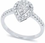 White & Black Csepp gyémánt eljegyzési gyűrű fehéraranyból - 0, 4 karát (AU12938)