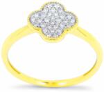 White & Black Clover gyémánt gyűrű aranyból (AU13356)