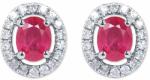 White & Black Halo ovális rubin és gyémánt fülbevaló (AU13784)
