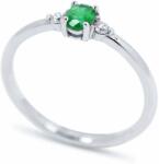 White & Black Camille ovális smaragd eljegyzési gyűrű (AU13909)