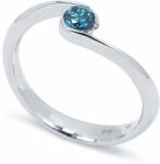 White & Black Eljegyzési gyűrű - 3, 6mm kék gyémánttal - fehérarany (AU12549)