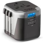 SBS Univerzális utazóadapter, 12W, fekete (TEADAPT2USBUNI) (TEADAPT2USBUNI)