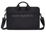 DEVIA JUSTYLE kézitáska álló LAPTOP/NOTEBOOK/TABLET (univerzális, textil, kézpánt, 15-16.2" méret) FEKETE (ST348525) (ST348525)