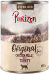 Purizon 6x400g Purizon Adult Sterilised nedves macskatáp - Csirkefilé pulykával
