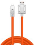 JKX Szilikon Bevonatú Töltőkábel, Lightning/USB csatlakozó, 3A gyorstöltés, 1 méter, narancssárga (TB24542_1)