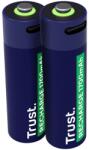 Trust 2 db újratölthető akkumulátor készlet, Trust, 2 órás töltés, kék/zöld (25584)