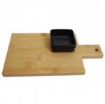 Pufo Bambuszfából készült konyhai aprító porcelán tálalótálal, 26 x 14 cm (Pufo3982)