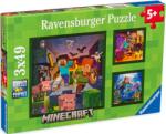 Ravensburger Пъзел Ravensburger от 3 x 49 части - Майнкрафт биоми (05621) - ozone