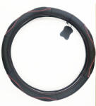 Autolife Valódi bőr kormányvédő SPORT KV-5057A - BLACK RED (5057BR) - olaj