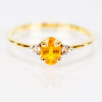  Arannyal Bevont Ezüst Gyűrű Sárga Zafírral és Fehér Topázzal, Y65112/62