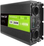 Green Cell Power Inverter LCD инвертор за напрежение с дисплей от 12V на 230V, 2000W/4000W, чиста синусоида (INVGC12P2000LCD)