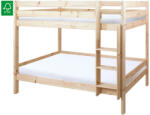  Emeletes ágy biztonsági akadállyal, 90x200, lucfenyő, BENY - pepita