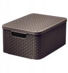 Keter Rattan tárolódoboz, barna, L, fedéllel (Style L)