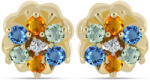  Arannyal Bevont Ezüst Fülbevaló Szivárvány Zafírral és Fehér Topázzal, Y61956