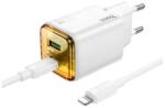 hoco. N52 hálózati töltő USB+Type-C aljzat 20W, PD gyorstöltő 3.0 + Type-C kábel, FEHÉR N52 WHITE TYPE-C (N52 WHITE TYPE-C)
