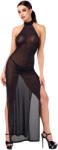 Noir Handmade F372 Onyx Twin-Slit Long Dress Black S
