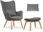 Sofotel Kárpitozott fotel lábtartóval sofotel norse szürke (TE2044)