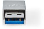 Nedis CCTB60925AL USB-A adapter, USB 3.2 Gen 1, USB-A férfi, USB-C anya, 5 Gbps, kerek, Nikkelezett, Ezüst (CCTB60925AL)