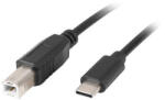 Lanberg Cablu Date CA-USBA-13CC-0030-BK 3m USB 2.0 USB C USB B Negru (CA-USBA-13CC-0030-BK)