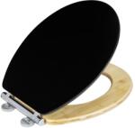 WENKO 25772100 - WC ülőke BAMBUZA 37x44 cm fekete/barna/fényes króm 25772100 (WE0156)