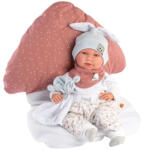 Llorens Újszülött síró lány baba gomba alakú párnával (40 cm) (L74032)