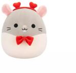 Jazwares Squishmallows 20 cm - Rusty, șobolanul gri cu papion și bentiță cu inimioare (SQVA01317)