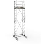 CRIANO Schela mobila aluminiu telescopica 2x3, 5(m), inaltime lucru 7 metri, o platforma 1, 6x0, 6(m), max 200kg/mp - CNO-SME-MEGA7 (CNO-SME-MEGA7) - albertool