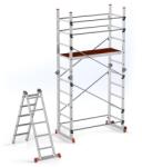 CRIANO Schela aluminiu mobila cu doua scari pliabile 2x5 trepte, inaltime 3m, platforma 1, 35x0, 45(m), max. 150kg - CNO-SME-ACRO4M (CNO-SME-ACRO4M)