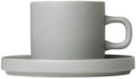 blomus Ceașcă de cafea cu farfurie PILAR, 200 ml, gri deschis, Blomus (BM63911)