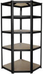  Sarok salgó polc, 5 szintes 180x70x40-40cm, fekete