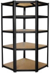  Sarok salgó polc, 5 szintes 180x70x30-30cm, fekete