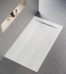 EuroStandard Zuhanytálca - kőhatású, strukturált pala - kompozit ásvány - Viva ES - matt fehér - 80 x 100 x 3 cm (84H81210)