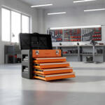 Technic Kiváló minőségű szerszámosláda négy fiókkal (porszórt acél és műanyag)