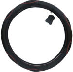  Valódi bőr kormányvédő - sport - fekete-piros - KV-5057A