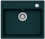 SCHOCK Mono N-100 Cristadur Green Line Ivy egymedencés gránit mosogató automata dugóemelő, szifonnal, sötétzöld, beépíthető (6426980541823)