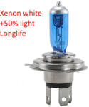  Halogén izzó H4 xenon fehér 12V 60/55W +50% Longlife