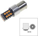  LED izzó 12V BA15s 15 SMD LED 21W sárga CANBUS