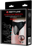 Pretty Love Felcsatolható hám, Pretty Love, Claudio I Harness Briefs, derék: 58-124 cm, fekete, vízálló, poliuretán, uniszex, O-gyűrű 9 cm-ig
