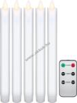 Goobay 5db fehér LED-es valódi viasz gyertyarúd, távirányítóval együtt