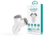 DEVIA ST112537 Smart Series 48W PD+QC 2xUSB+2xType-C ezüst autós gyorstöltő (ST112537) - oneclick