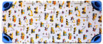  Gumifüles kétrétegű lepedő óvodai fektetőre - fehér - sárga munkagépes 55x130cm / 58x130cm ágyra