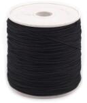 Fashion Poliészter zsinór ékszerkészítéshez, karkötőkhöz, Ø0, 5mm, 90m, 310113, fekete