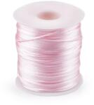 Fashion Szatén zsinór ékszerkészítéshez, karkötőkhöz, Ø1mm, 10m, 310187, púderrózsaszín