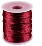 Fashion Szatén zsinór ékszerkészítéshez, karkötőkhöz, Ø1mm, 10m, 310187, kárminvörös