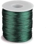 Fashion Szatén zsinór ékszerkészítéshez, karkötőkhöz, Ø1mm, 10m, 310187, sötétzöld