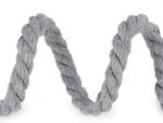 Fashion Sodrott zsinór, Ø10mm, 100% pamut, 5m, 510393, szürke