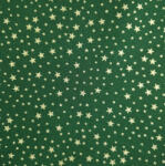  Karácsonyi textil - zöld és arany csillagos